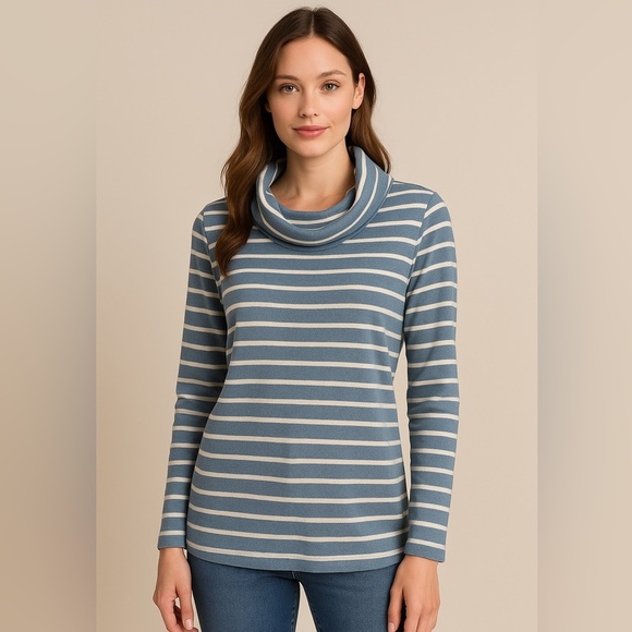 L.L. Bean Tops - L.L. Bean Blue and White Striped Blouse